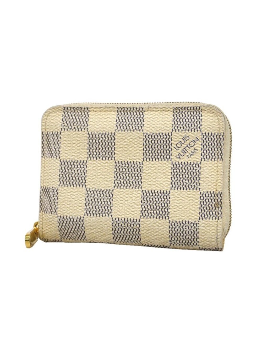 Louis Vuitton Coin Purse Damier Azur Zippy White
